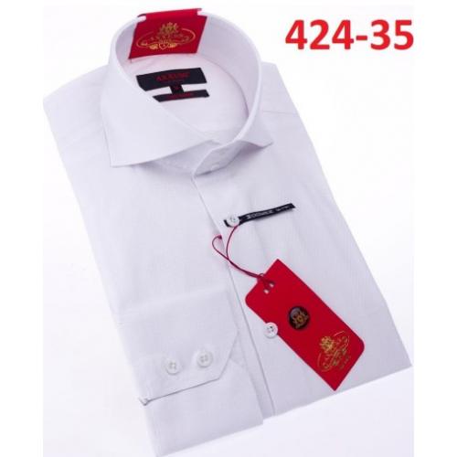 Axxess White Cotton Modern Fit Dress Shirt With French Cuff 424-35